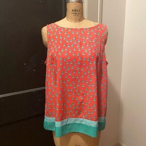 Ann Taylor Boxy Sleeveless Tank Top in Orange and Pink